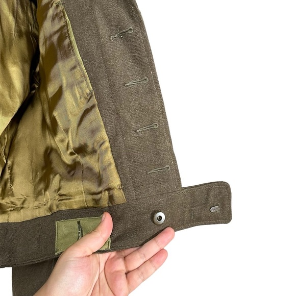 1950s Miller Gabbe Limited Medium Women's Military Jacket Vintage 50s Army Wool - Picture 12 of 15